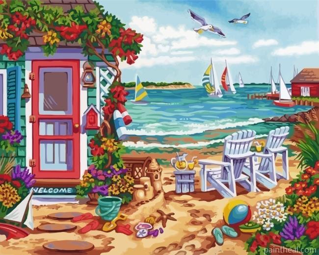 Beach House Painting By Numbers Kits