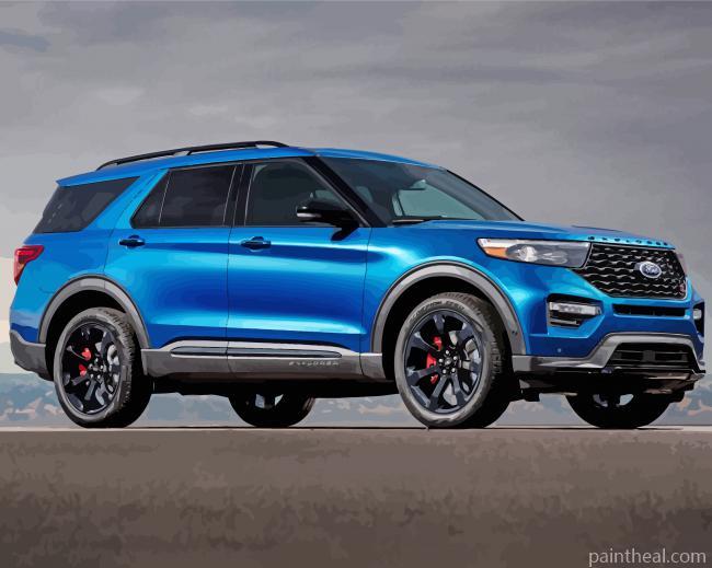 Blue Ford Explorer Painting By Numbers Kits
