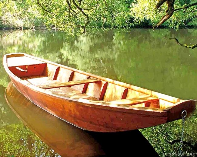 Boat On River Painting By Numbers Kits
