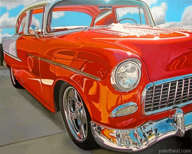Headlight Lamp Vintage Car Painting By Numbers Kits