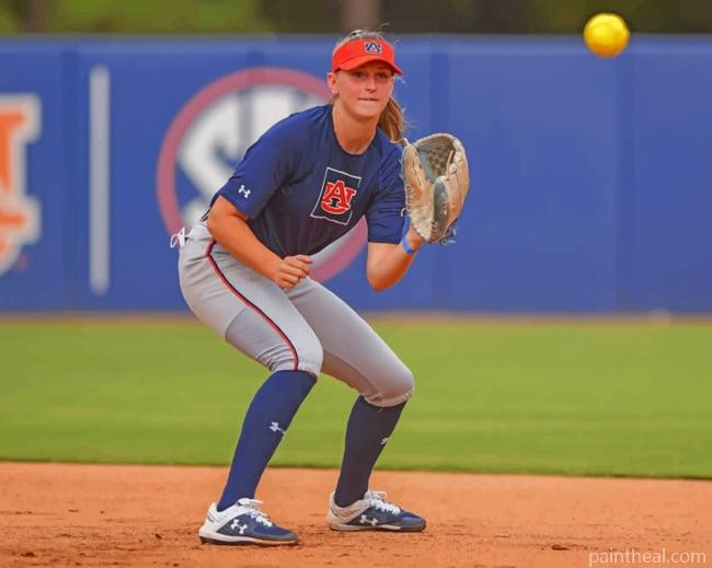 Women Practicing Softball Painting By Numbers Kits