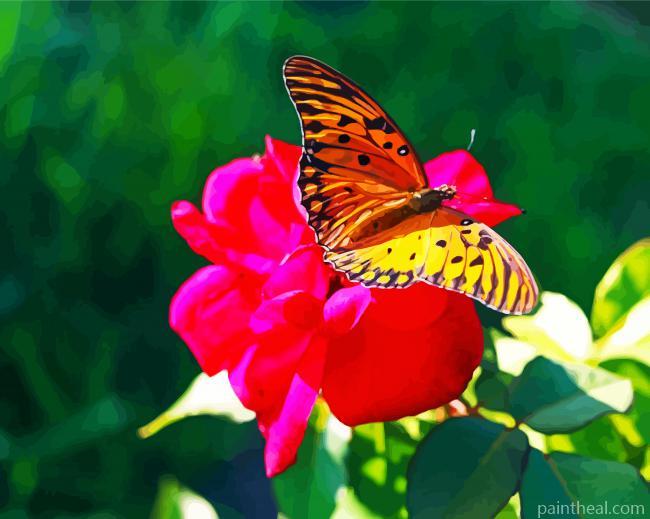 Rose And Butterfly Art Painting By Numbers Kits