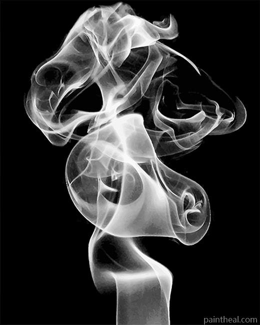 Smoke Black And White Painting By Numbers Kits