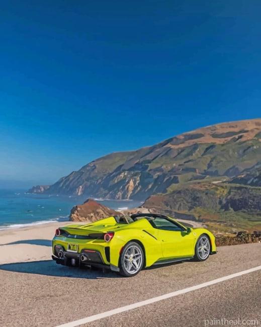 Green Ferrari 488 Painting By Numbers Kits