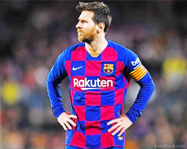 Lionel Messi In Barcelona Jersy Painting By Numbers Kits