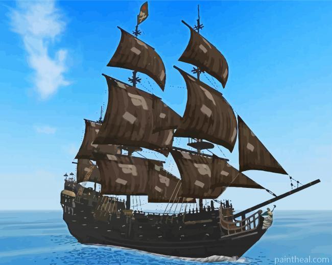 Aesthetic Black Pearl Ship Painting By Numbers Kits