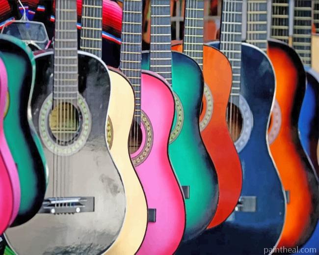 Colorful Guitars Painting By Numbers Kits