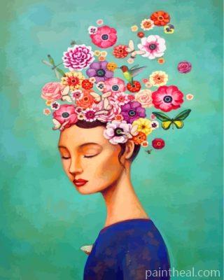 Girl And Flowers Painting By Numbers Kits