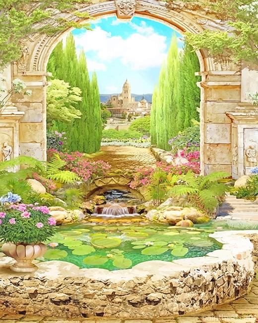 Ancient Castle Garden Painting By Numbers Kits