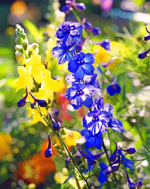 Blue Larkspur Painting By Numbers Kits