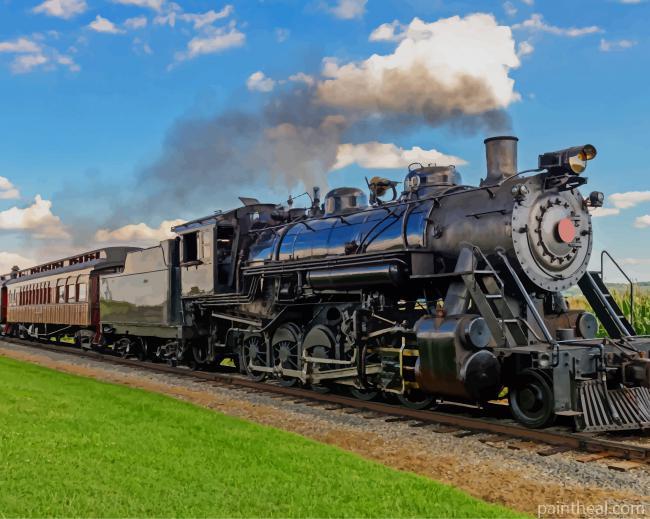 Old Train NEW Painting By Numbers Kits