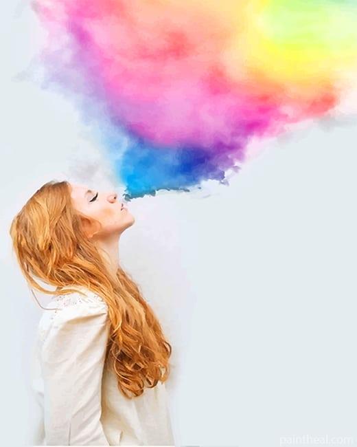 Colorful Smoke Girl Painting By Numbers Kits