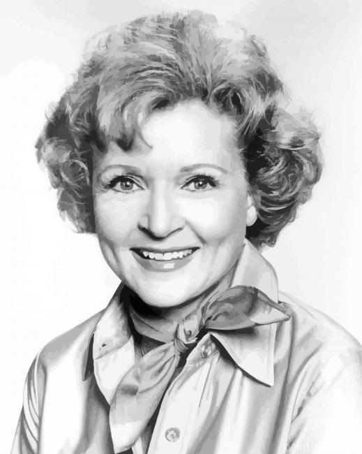 Black And White Betty White Painting By Numbers Kits