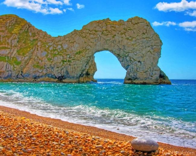 Summer Beach With Durdle Door Painting By Numbers Kits