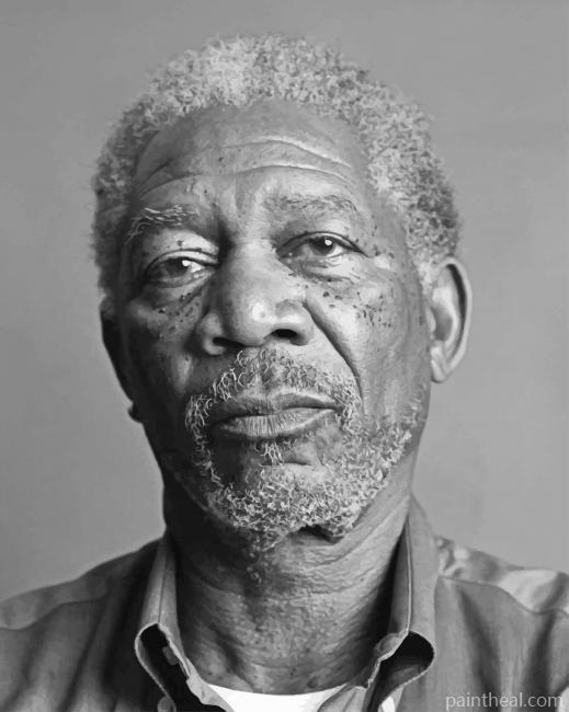 Morgan Freeman Black and White Painting By Numbers Kits