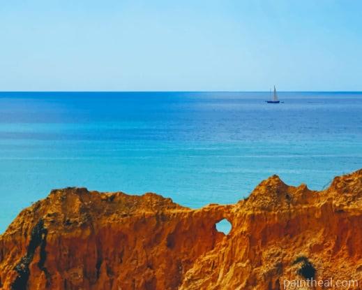 Portugal Rocks With Boat Painting By Numbers Kits