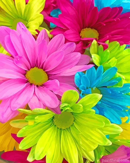 Colorful Daisies Painting By Numbers Kits