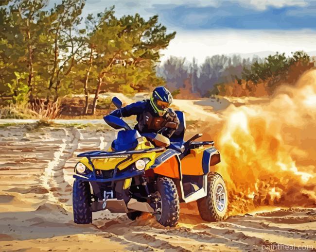 Quad Bike Race Painting By Numbers Kits