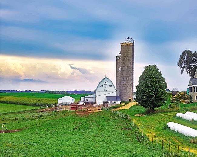 Beautiful Green Farm NEW Painting By Numbers Kits