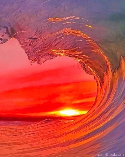 Santa Cruz Sunset Waves Painting By Numbers Kits