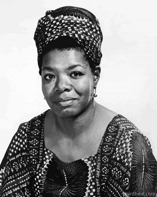 Black and White Poet Maya Angelou Painting By Numbers Kits