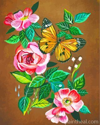 Flowers And Butterfly Painting By Numbers Kits