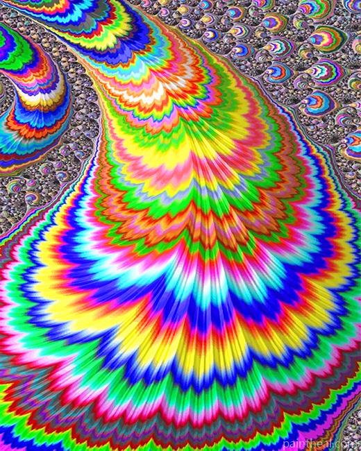 Rainbow Psychedelic Art Painting By Numbers Kits