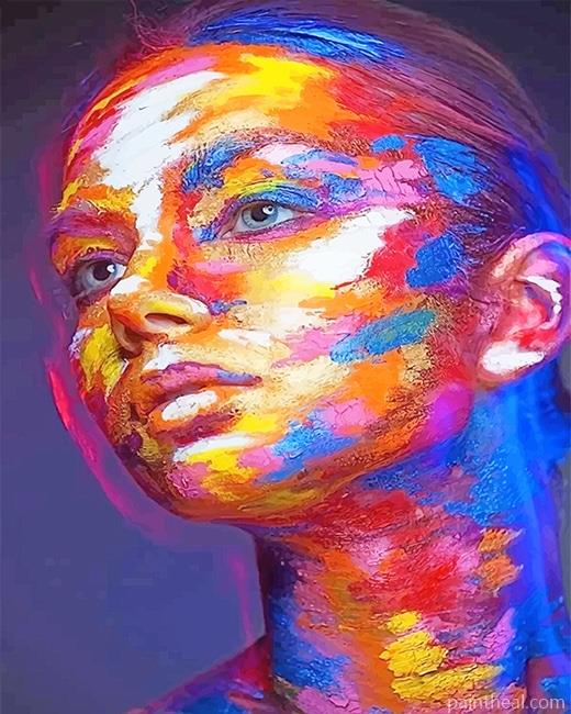 Colorful Face Woman Painting By Numbers Kits