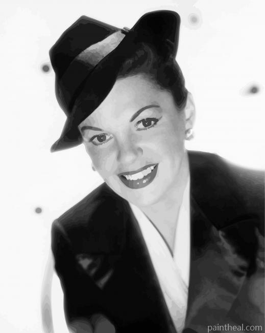 Monochrome Judy Garland Smiling Painting By Numbers Kits