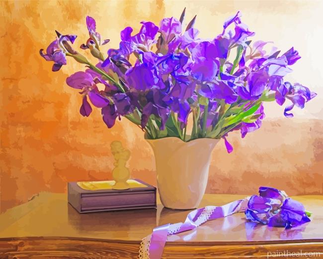 Irises Vase Painting By Numbers Kits