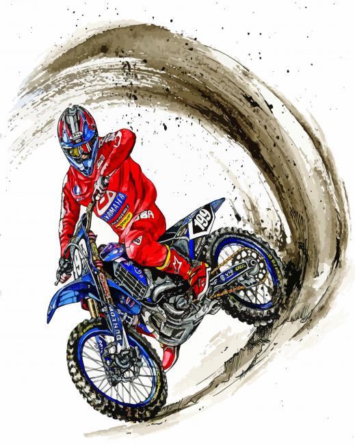 Motorcycle Driver Art Painting By Numbers Kits