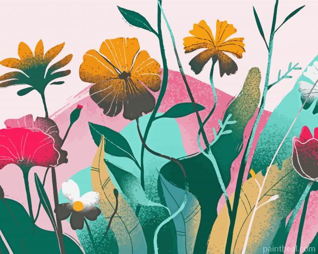 Flower Illustration Art Painting By Numbers Kits