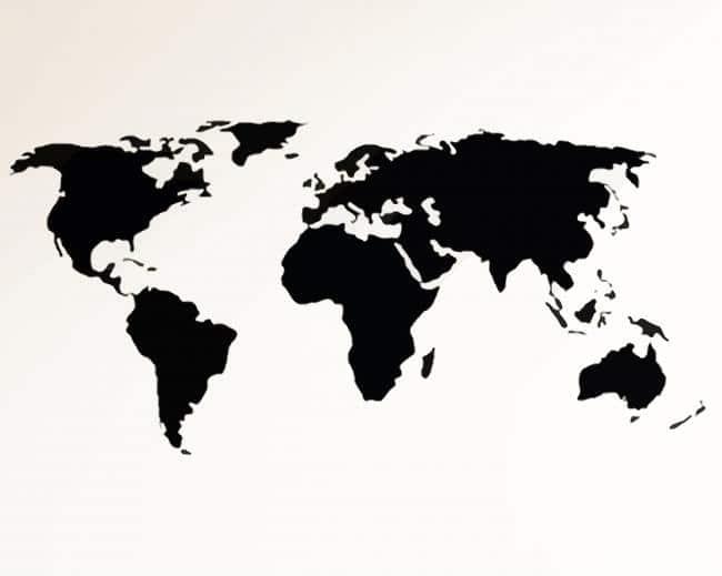 Black World Map Painting By Numbers Kits