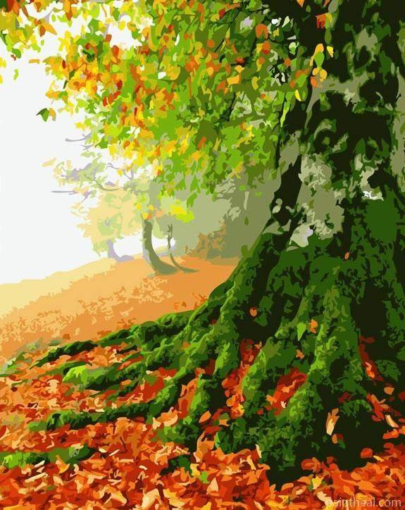 Big Green Tree Roots Painting By Numbers Kits