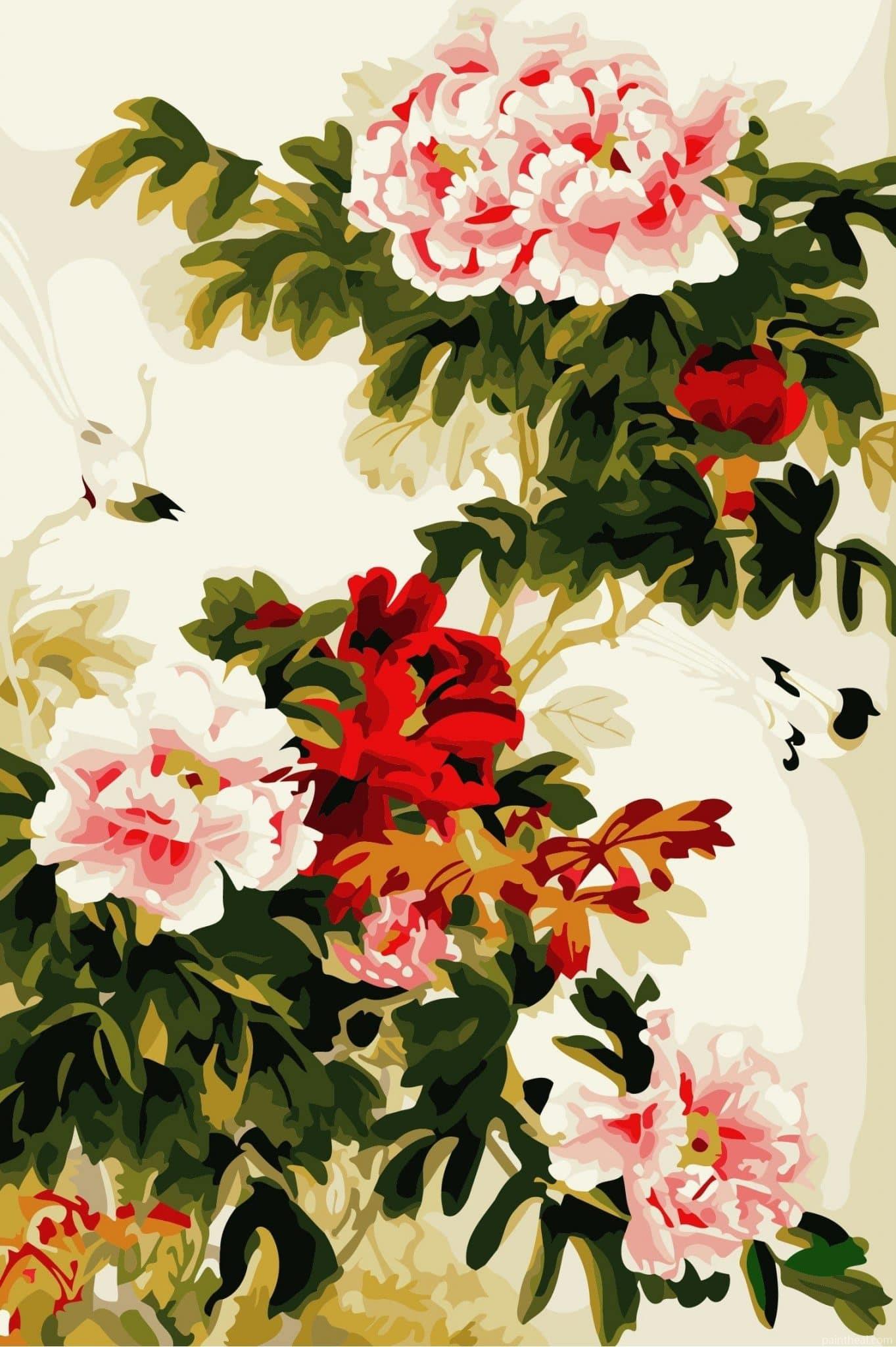 Blossom Peony Flowers Painting By Numbers Kits
