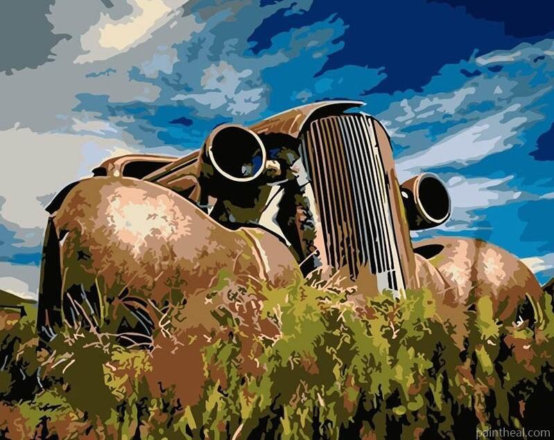 Rusted Old Car Engines Painting By Numbers Kits