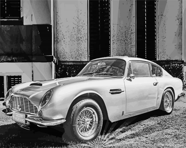 Black And White James Bond Car Painting By Numbers Kits
