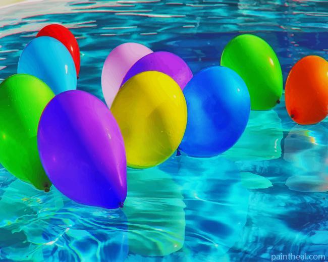 Floating Colorful Balloons Painting By Numbers Kits
