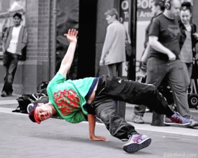 Break Dancer In The Street Painting By Numbers Kits