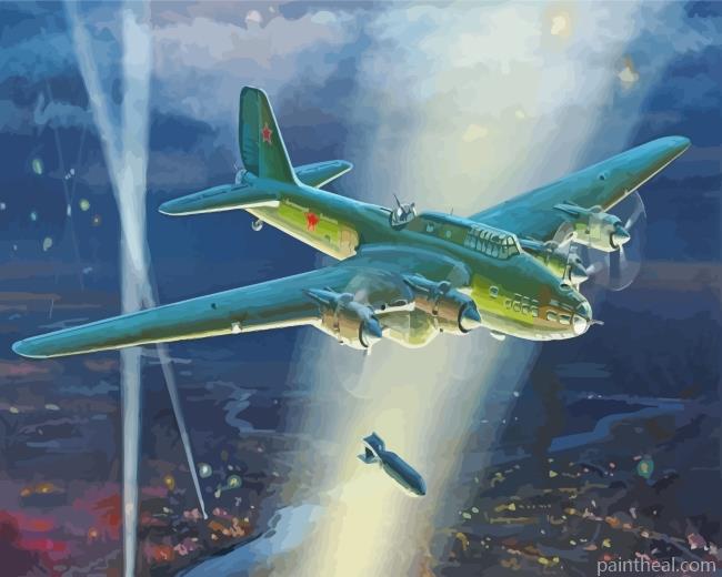 Petlyakov Pe 8 Bomber Heavy Bomber Painting By Numbers Kits