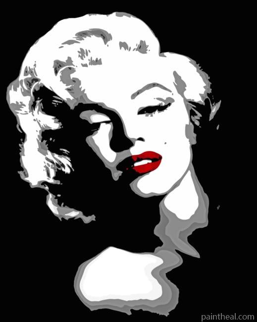 Marilyn Monroe Black and White Painting By Numbers Kits