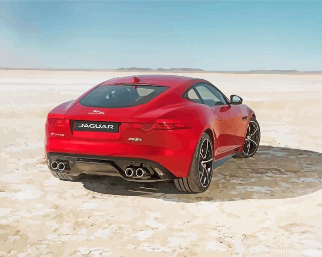 Red Jaguar F Type Car Painting By Numbers Kits