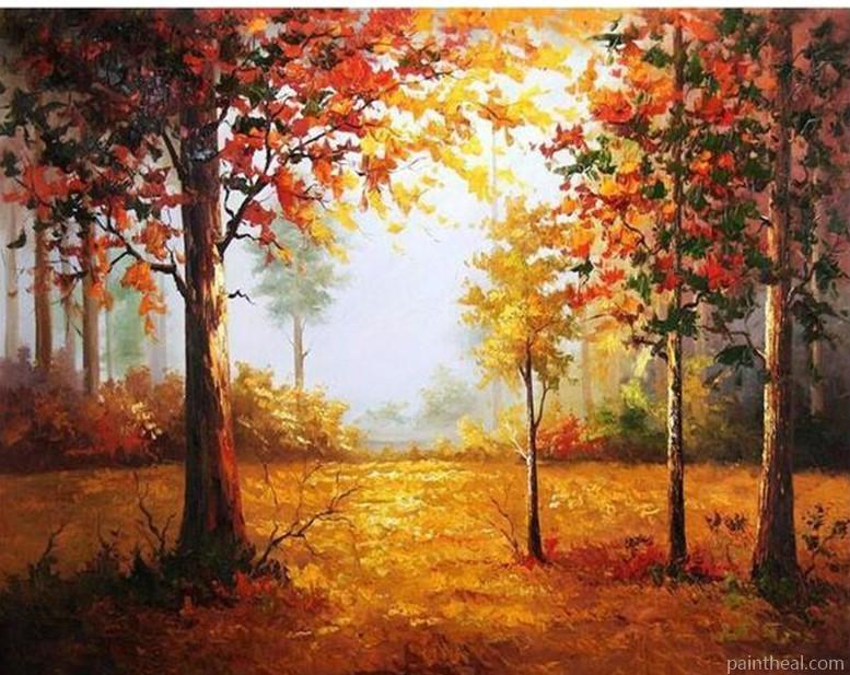 Fall Autumn Forest Painting By Numbers Kits