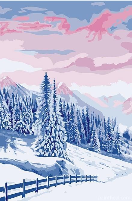 Snow Tundra Trees Painting By Numbers Kits