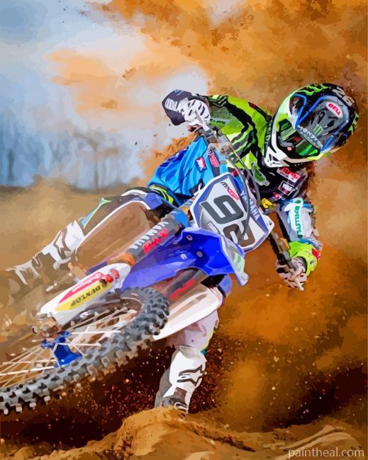 Dirt Bike Driver Painting By Numbers Kits
