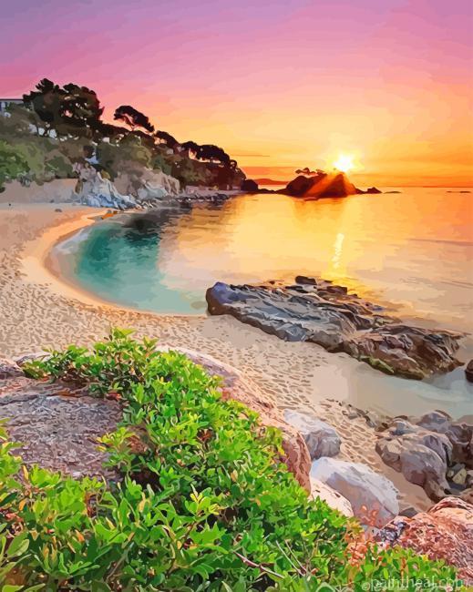 Sunset View Beach Painting By Numbers Kits
