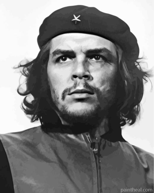 Black And White Che Guevara Painting By Numbers Kits