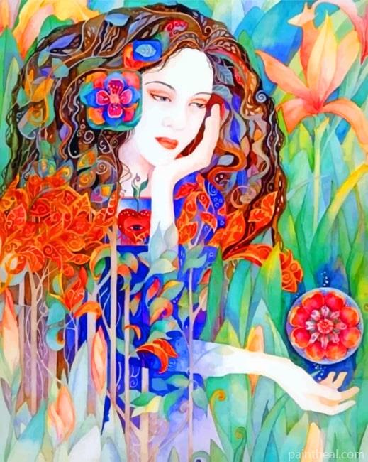 Aesthetic Woman Colorful Painting By Numbers Kits