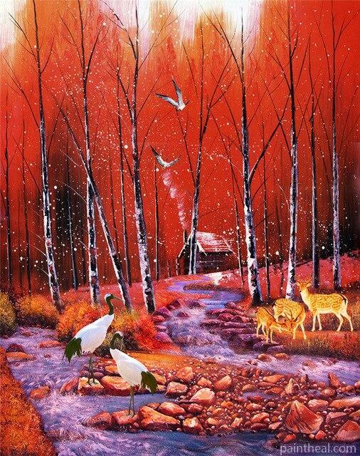 Grove Forest Landscape Painting By Numbers Kits