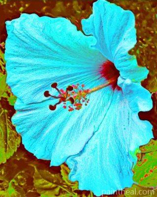 Blue Hibiscus Flower Painting By Numbers Kits
